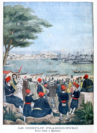 Französische Flotte bei Mytilene, Lesbos, 1901 von Unbekannt
