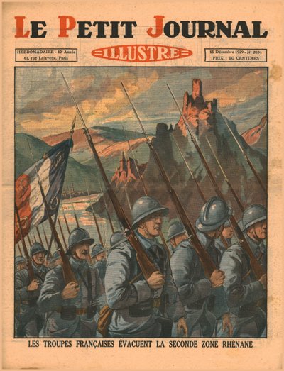 Französische Truppen verlassen die zweite Rheinzone, 1929 von Unbekannt
