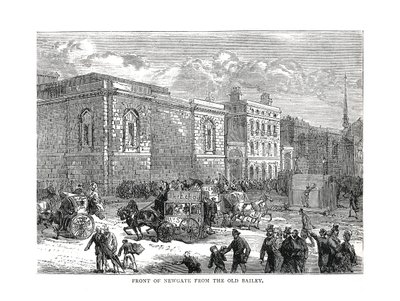 Vorderseite von Newgate vom Old Bailey, 1878 von Unbekannt