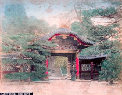 Tor des Zojoji-Buddhistischen Tempels, Shiba Park, Tokio von Unbekannt