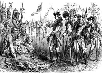 General Burgoyne spricht zu den Indianern von Unbekannt