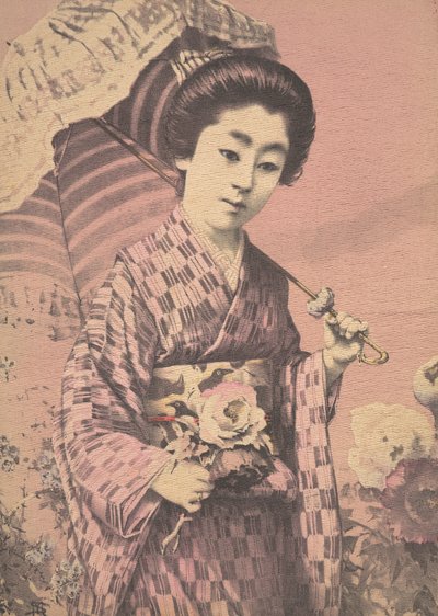 Mädchen mit einem Sonnenschirm, ca. 1900 von Unbekannt