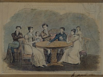 Familie Golitsyn am Tisch von Unbekannt