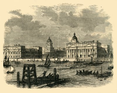 Greenwich Hospital, vom Fluss aus, ca. 1878 von Unbekannt
