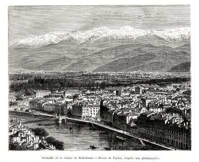 Grenoble vom Belledonne-Gebirge, Frankreich von Unbekannt