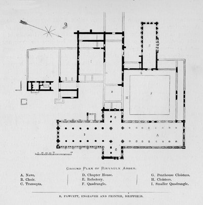 Grundriss der Abtei Rievaulx, 1897 von Unbekannt