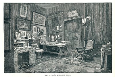 Henry Irvings Ankleidezimmer, 1891 von Unbekannt