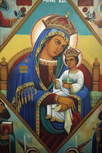 Ikone im Beta Maryam Mausoleum, Addis Abeba, Äthiopien von Unbekannt