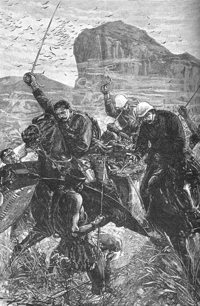 Isandhlwana: Der Ansturm mit den Farben, 1879, um 1880 von Unbekannt