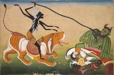 Kali greift Nisumbha an, um 1740 von Unbekannt