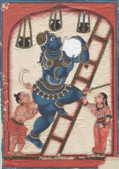 Krishna stiehlt Quark, späte 1700er von Unbekannt