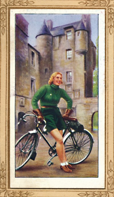 Dame auf dem Fahrrad, 1939 von Unbekannt
