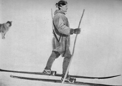 Lars Pettersen auf Schneeschuhen, ca. 1893-1896, 1897 von Unbekannt