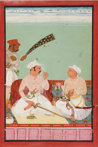 Maharao Ratan Singh mit Höflingen, ca. 1670 von Unbekannt