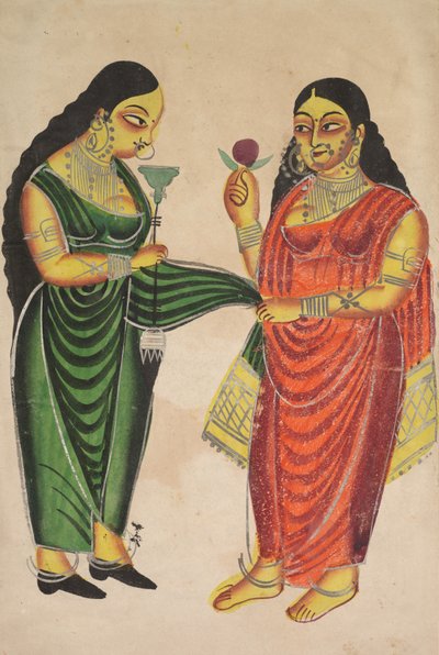 Magd bringt einer Dame eine Wasserpfeife, 1800er von Unbekannt
