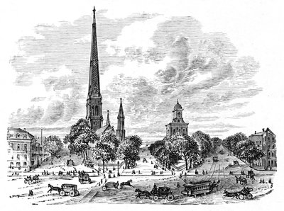 Main Street, Buffalo, gegenüber den Kirchen, 1883 von Unbekannt