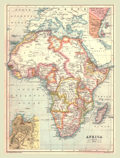 Karte von Afrika, 1902 von Unbekannt