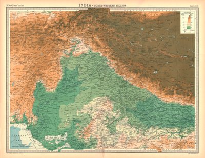 Karte von Indien - Nordwestlicher Abschnitt von Unbekannt