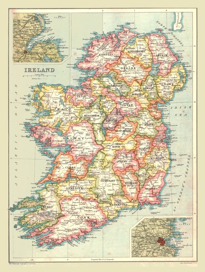 Karte von Irland, 1902 von Unbekannt