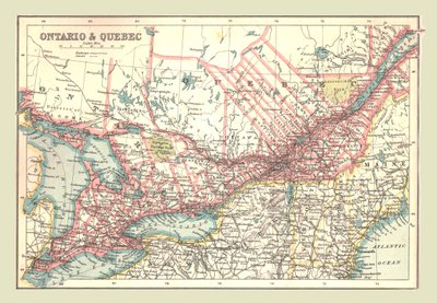 Karte von Ontario und Quebec, 1902 von Unbekannt