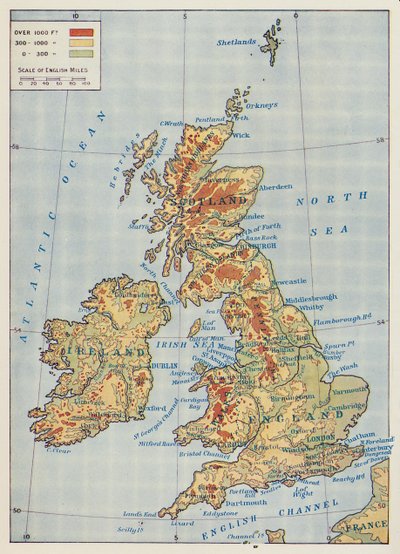 Karte der Britischen Inseln, 1910 von Unbekannt