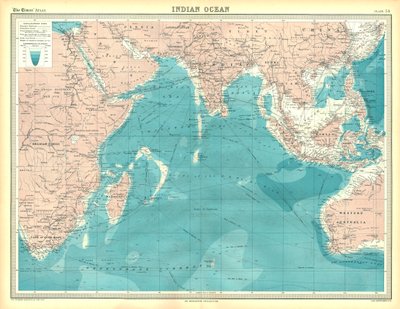 Karte des Indischen Ozeans von Unbekannt