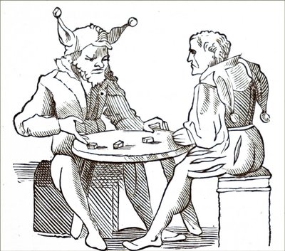 Männer spielen Würfel von Unbekannt
