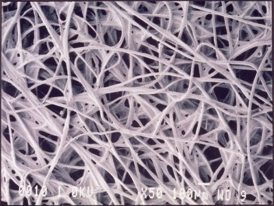 Mikrographien (Licht) Chemotextilgewebe, Lichtmikrographie von Unbekannt