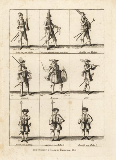 Musketen- und Hellebardenübungen von Unbekannt