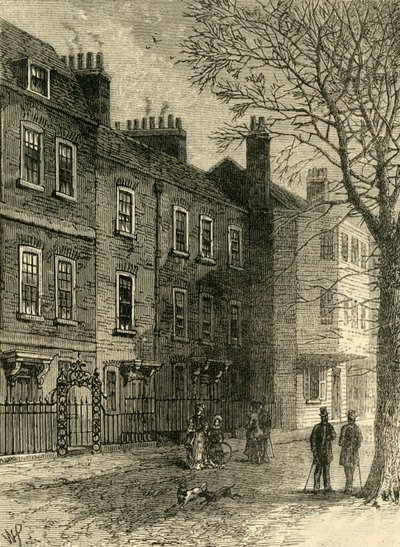 Alte Häuser in Church Row, ca. 1876 von Unbekannt