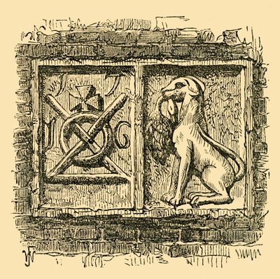 Altes Schild des Hundes und der Ente, um 1878 von Unbekannt