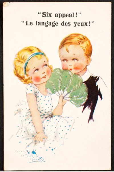 Alte Postkarte Augensprache Kinder von Unbekannt