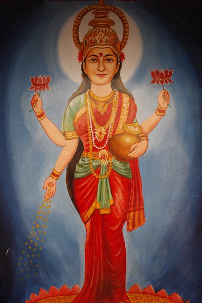 Gemälde der Göttin Lakshmi, Haridwar, Indien von Unbekannt