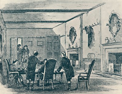 Salon des Gasthofs Drei Kronen, Lichfield, 1907 von Unbekannt