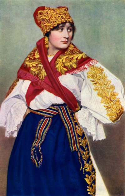 Bäuerin in Nationaltracht, Tschechoslowakei, 1922 von Unbekannt