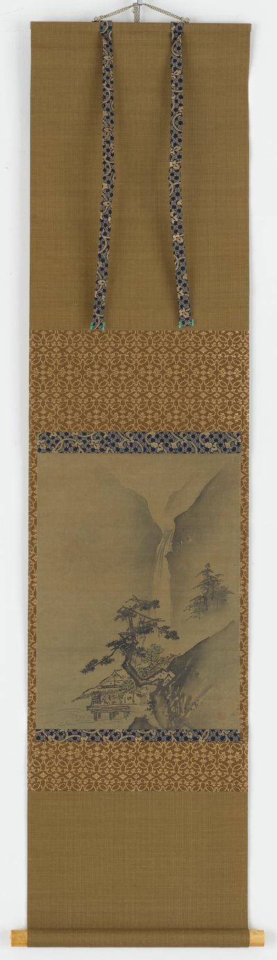Kiefern und Wasserfall, Edo-Periode, 1615-1868 von Unbekannt