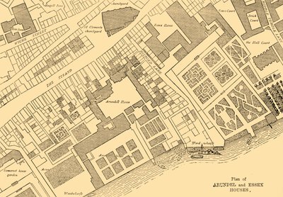 Plan von Arundel und Essex Häusern, 1881 von Unbekannt