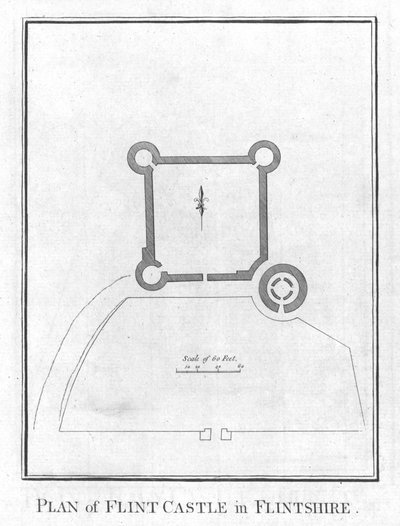 Plan von Flint Castle in Flintshire, ca. 1800 von Unbekannt