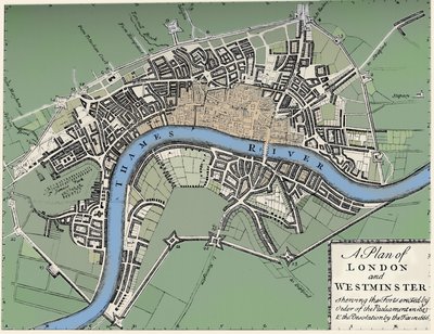 Plan von London und Westminster, 1749, 1903 von Unbekannt