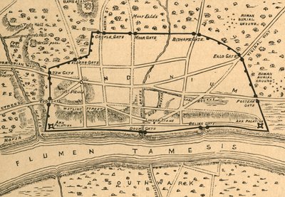 Plan von römischem London, 1897 von Unbekannt