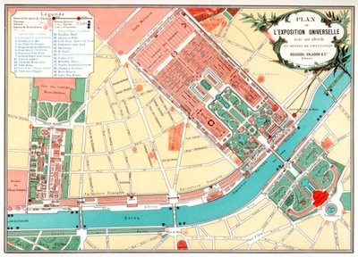 Plan der Weltausstellung, Paris, 1889 von Unbekannt