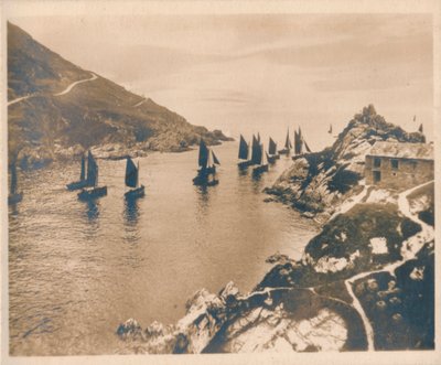 Polperro Hafen & Peak Rocks, 1927 von Unbekannt