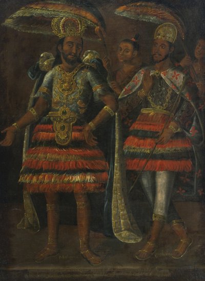 Porträt von Moctezuma und Cuauhtémoc, 17. Jahrhundert von Unbekannt
