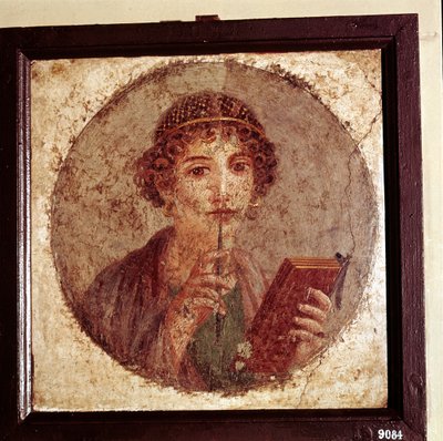 Porträtmalerei von Sappho, Pompeji, Italien von Unbekannt