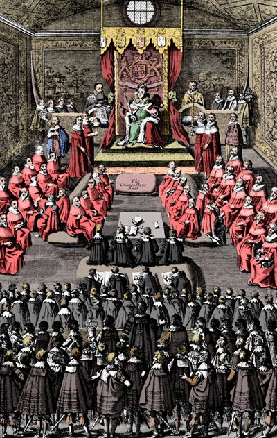 Königin Elisabeth I. im Parlament, 16. Jahrhundert, ca. 1902-1905 von Unbekannt