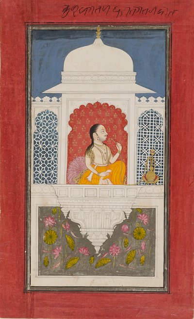 Raja Sagat Singh in einem Pavillon, ca. 1750 von Unbekannt