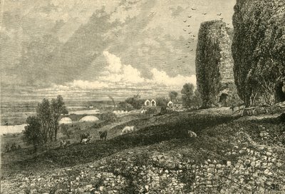 Rhuddlan Castle und Sümpfe, 1898 von Unbekannt