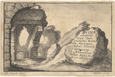 Römische Ruinen, zweite Version des Titelblatts, ca. 1650 von Unbekannt