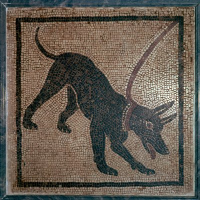 Römisches Mosaik eines Hundes von Unbekannt