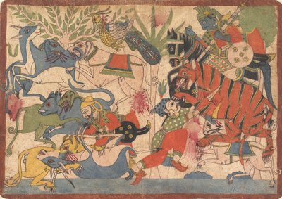 Königliche Jagd, Folio aus einem Mahabharata, 1800-1850 von Unbekannt